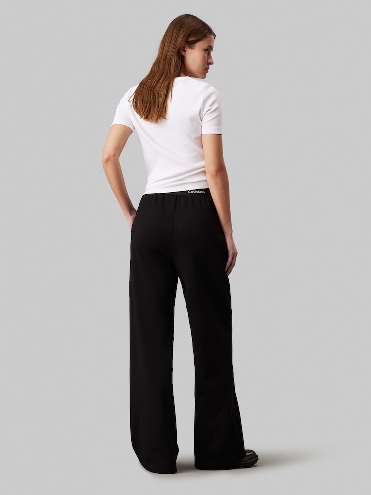Calvin Klein Black Logo Elastic Trousers - Image 2 of 4 Calvin Klein Black Logo Elastic Trousers - Image 2 of 4