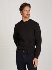Calvin Klein Black Embroidered Logo Sweatshirt - Image 1 of 6