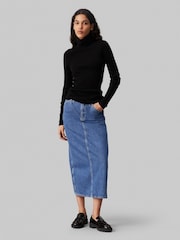 Calvin Klein Black Woven Label Roll Neck Jumper - Image 3 of 4