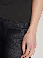 Calvin Klein Black Slim Fit Stretch 1/2 Mock Neck Top - Image 4 of 7