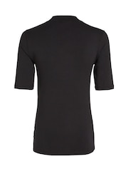 Calvin Klein Black Slim Fit Stretch 1/2 Mock Neck Top - Image 6 of 7