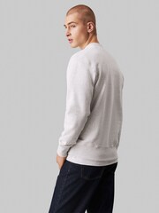 Calvin Klein Grey Chenille Monologo Crew Neck Sweatshirt - Image 3 of 4