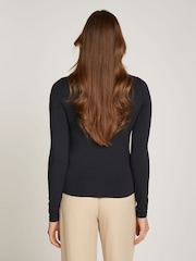 Calvin Klein Black Slim Fit Stretch Crew Neck Long Sleeved Top - Image 2 of 6