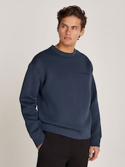 Calvin Klein Blue Spacer Embossed Logo Sweatshirt - Image 1 of 6