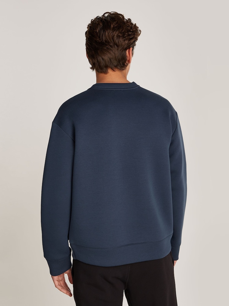 Calvin Klein Blue Spacer Embossed Logo Sweatshirt - Image 2 of 6