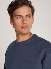 Calvin Klein Blue Spacer Embossed Logo Sweatshirt - Image 3 of 6