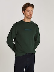 Calvin Klein Blue Embroidered Logo Sweatshirt - Image 1 of 6