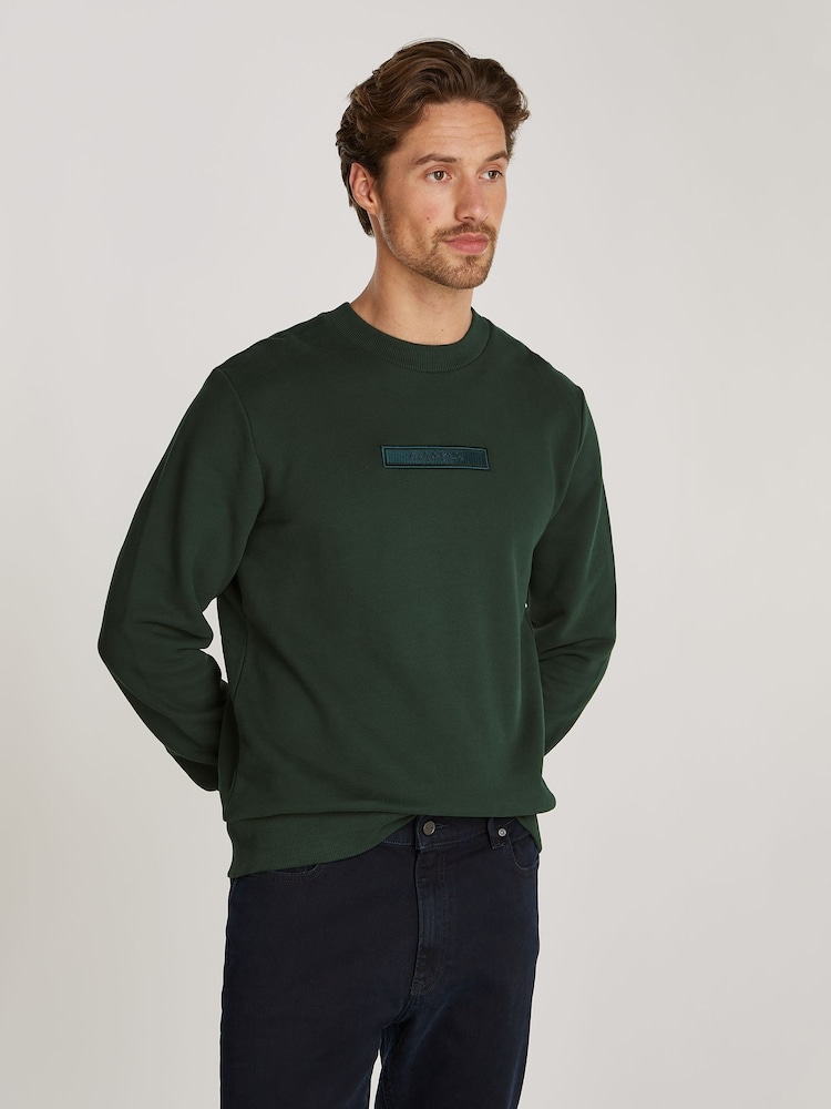 Calvin Klein Blue Embroidered Logo Sweatshirt - Image 1 of 6