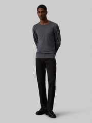 Calvin Klein Grey Merino Crew Neck Jumper - Image 3 of 4