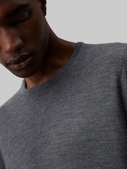 Calvin Klein Grey Merino Crew Neck Jumper - Image 4 of 4
