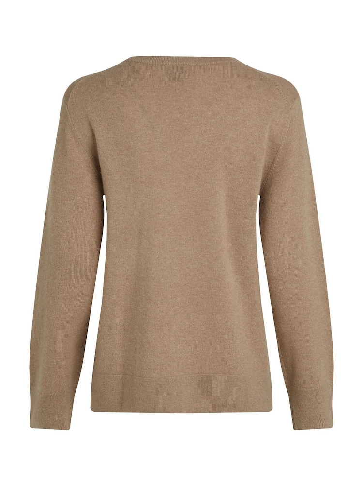 Calvin Klein Natural Cashmere V-Neck Long Sleeved Jumper - Image 6 of 6
