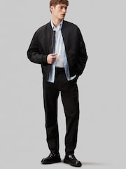 Calvin Klein Black Modern Twill Tapered Pleat Trousers - Image 2 of 4