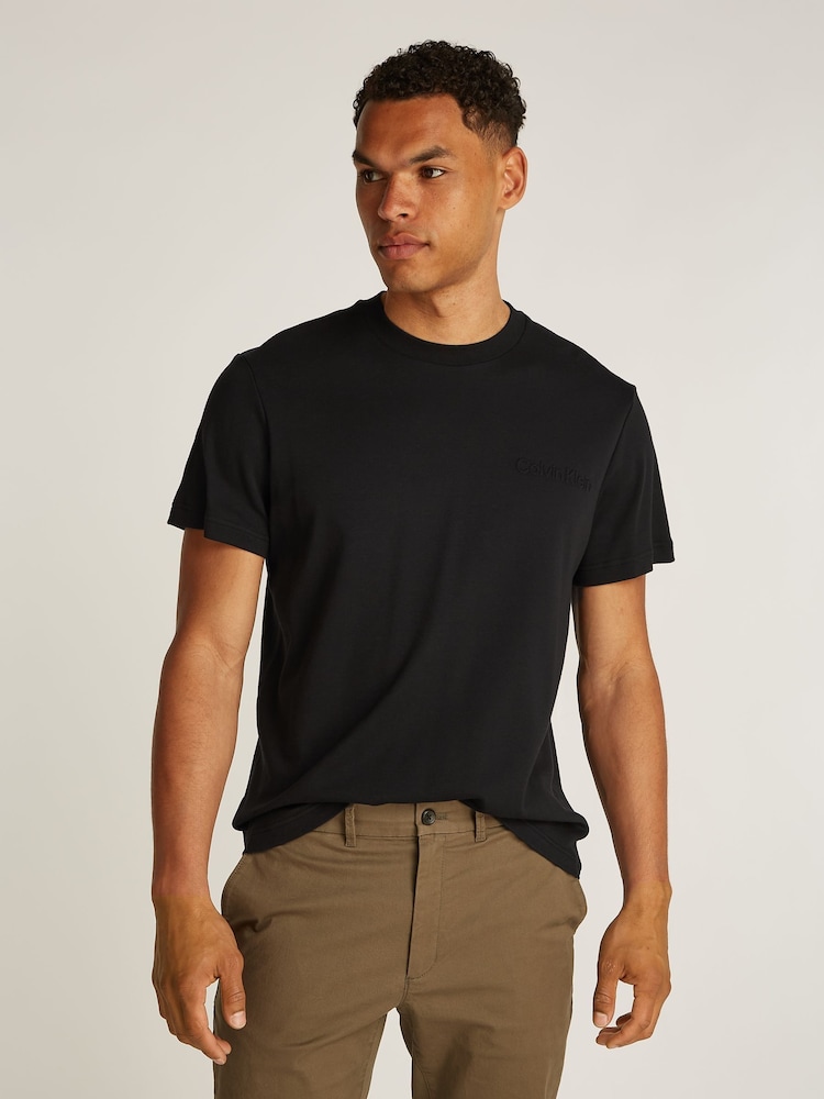 Calvin Klein Black Embossed Logo T-Shirt - Image 1 of 6