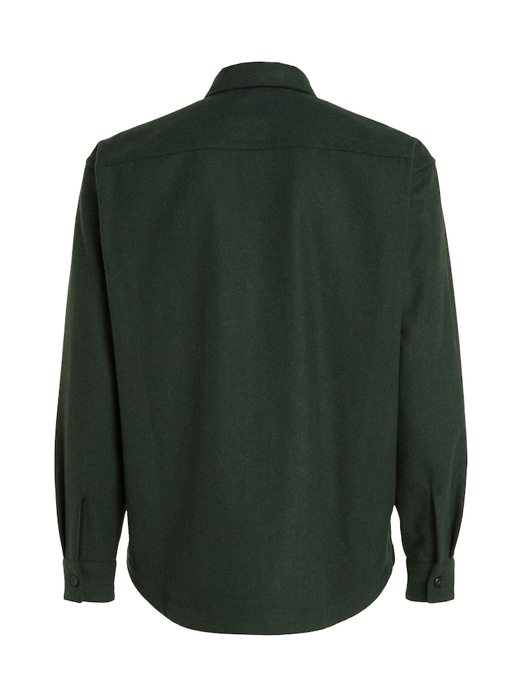 Calvin Klein Green Wool Blend Overshirt - Image 2 of 6