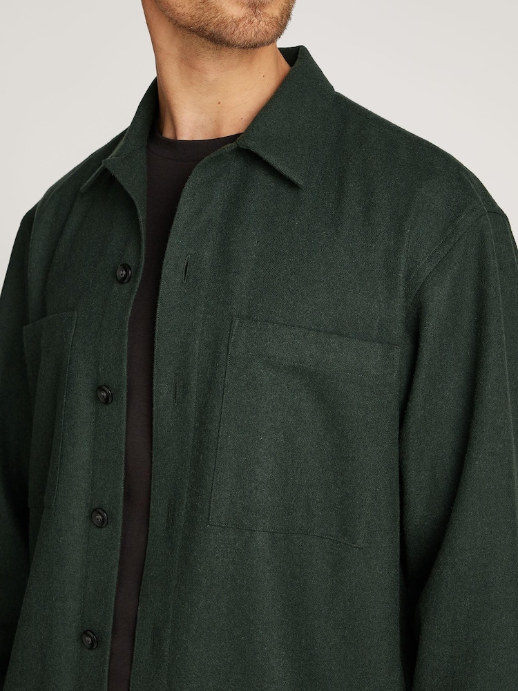 Calvin Klein Green Wool Blend Overshirt - Image 6 of 6