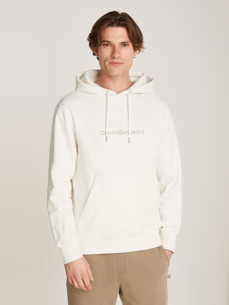 Calvin Klein White Chenille Hoodie - Image 1 of 6
