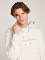 Calvin Klein White Chenille Hoodie - Image 3 of 6