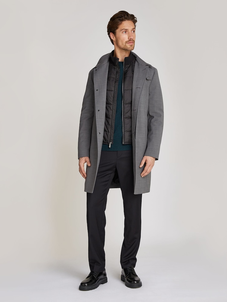 Calvin Klein Grey Technical Wool Coat - Image 1 of 6