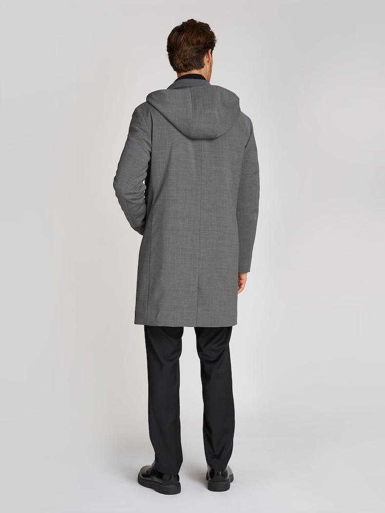 Calvin Klein Grey Technical Wool Coat - Image 2 of 6