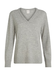 Calvin Klein Grey Cashmere V-Neck Long Sleeved Jumper - Image 5 of 6