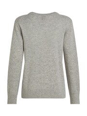 Calvin Klein Grey Cashmere V-Neck Long Sleeved Jumper - Image 6 of 6