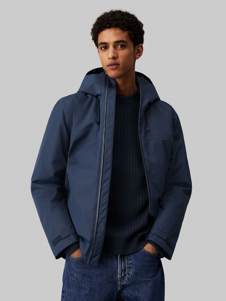 Calvin Klein Blue Technical Short Parka Jacket - Image 1 of 4