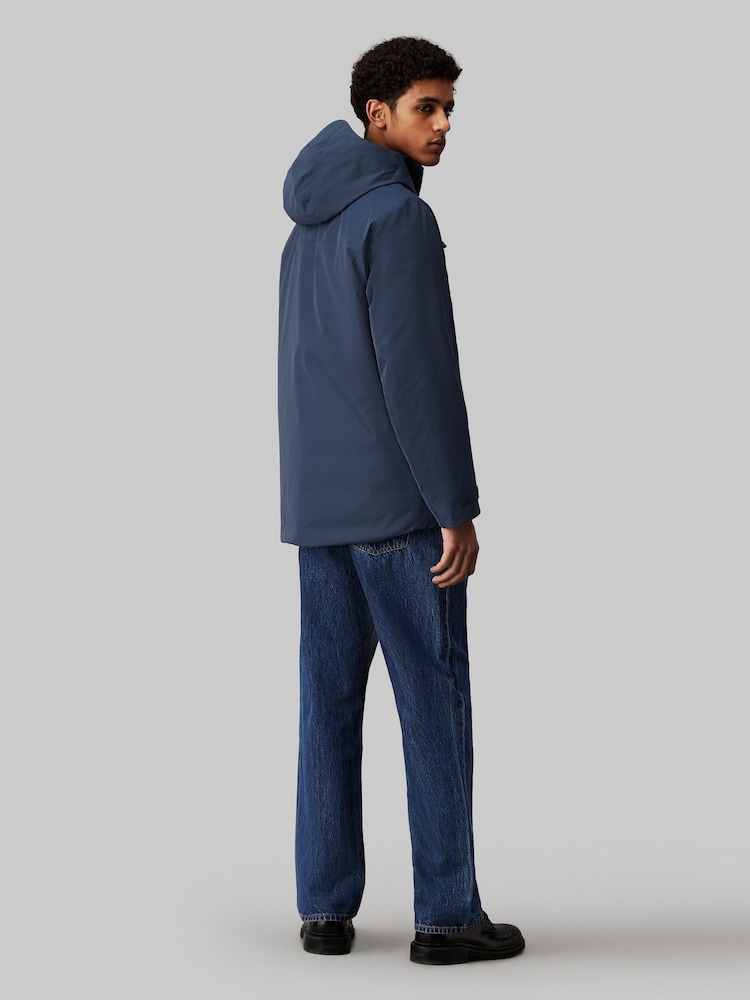 Calvin Klein Blue Technical Short Parka Jacket - Image 2 of 4
