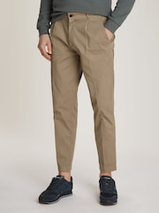 Calvin Klein Natural Modern Twill Tapered Pleat Trousers - Image 1 of 6
