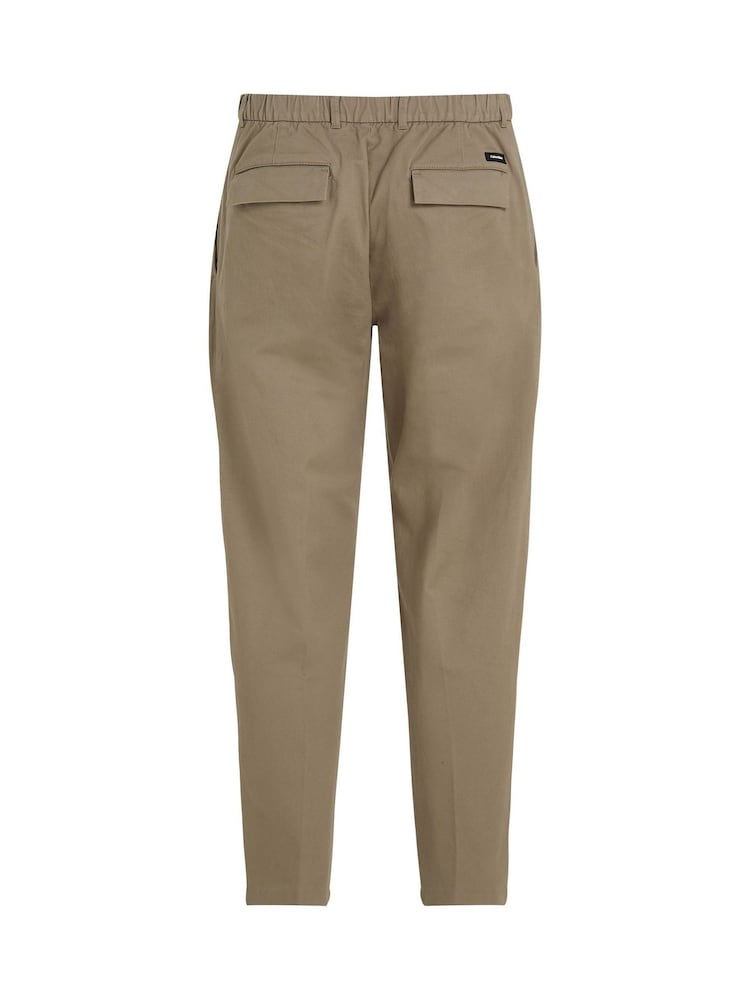 Calvin Klein Natural Modern Twill Tapered Pleat Trousers - Image 5 of 6