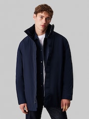 Calvin Klein Blue Mid Length Technical Puffer Jacket - Image 1 of 6