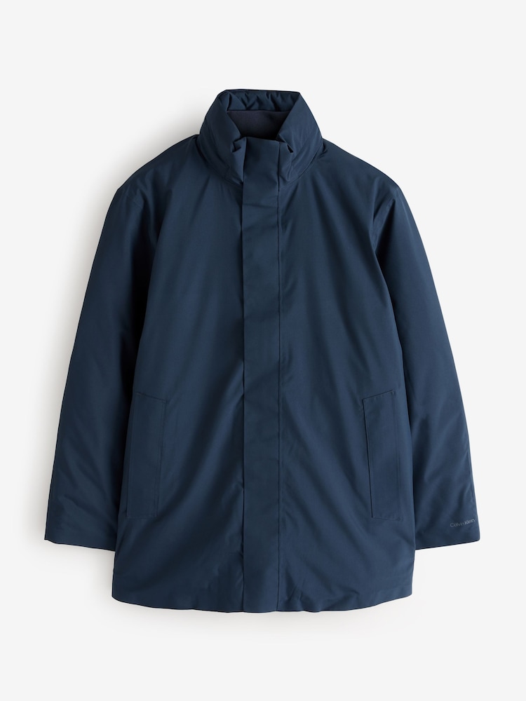 Calvin Klein Blue Mid Length Technical Puffer Jacket - Image 6 of 6