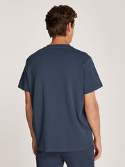 Calvin Klein Blue Embossed Logo T-Shirt - Image 2 of 6