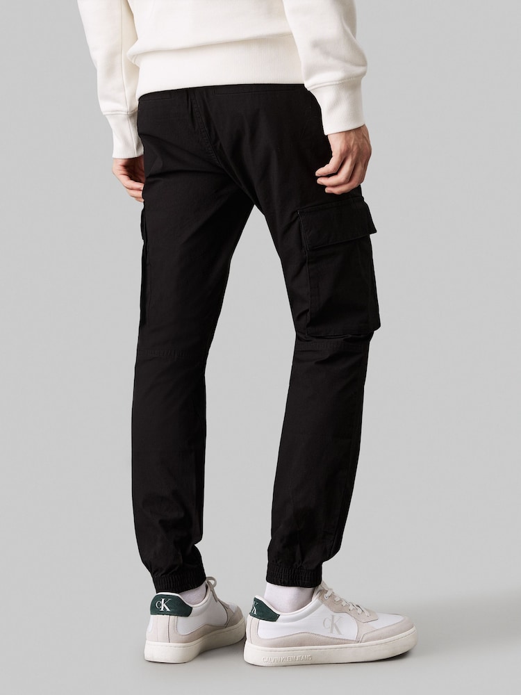 Calvin Klein Black Skinny Cargo Trousers - Image 3 of 4