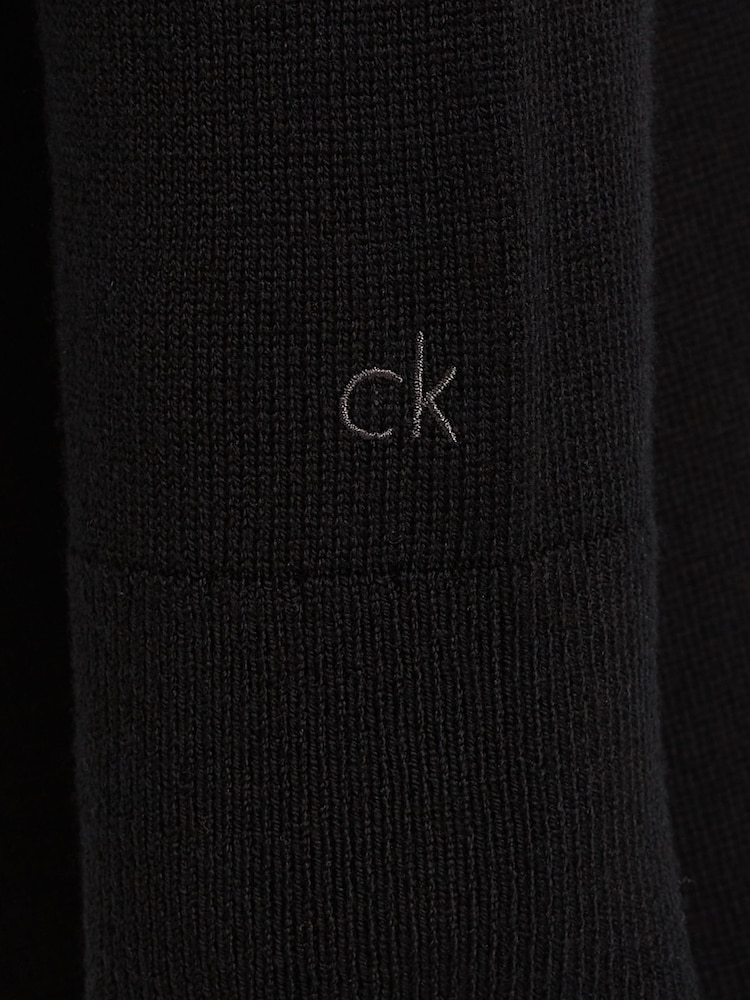 Calvin Klein Black Merino Wool Midi Dress - Image 5 of 5 Calvin Klein Black Merino Wool Midi Dress - Image 5 of 5