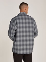 Calvin Klein Grey/White 100% Cotton Check Overshirt - Image 2 of 6