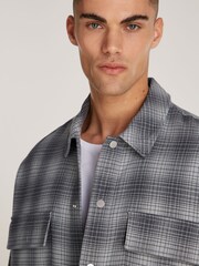 Calvin Klein Grey/White 100% Cotton Check Overshirt - Image 3 of 6