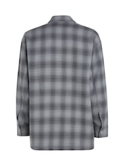 Calvin Klein Grey/White 100% Cotton Check Overshirt - Image 5 of 6