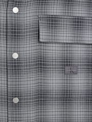 Calvin Klein Grey/White 100% Cotton Check Overshirt - Image 6 of 6
