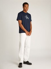 Calvin Klein Blue Archive Fit Hero Short Sleeved 100% Cotton T-Shirt - Image 1 of 6