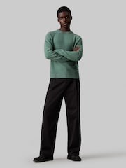 Calvin Klein Green Luxury Wool Crew Neck Jumper - Image 3 of 4