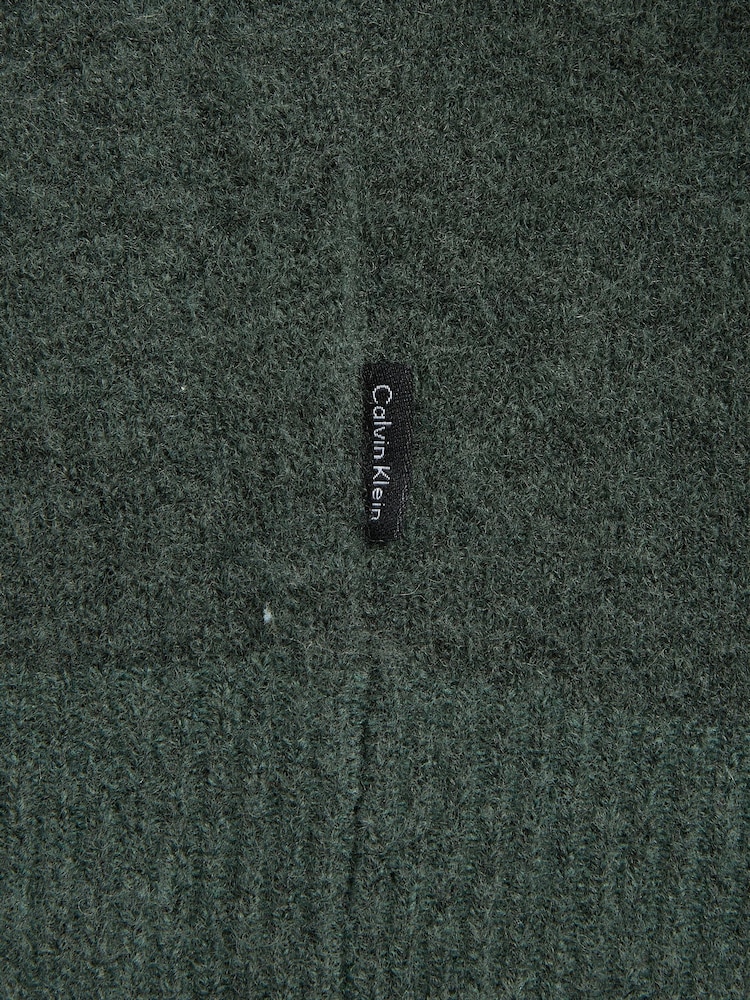 Vert - Calvin Klein Tirette technique extensible en laine avec bouton et fermeture éclair - Image 6 of 6