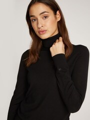 Calvin Klein Black Merino Wool Roll Neck Jumper - Image 2 of 5