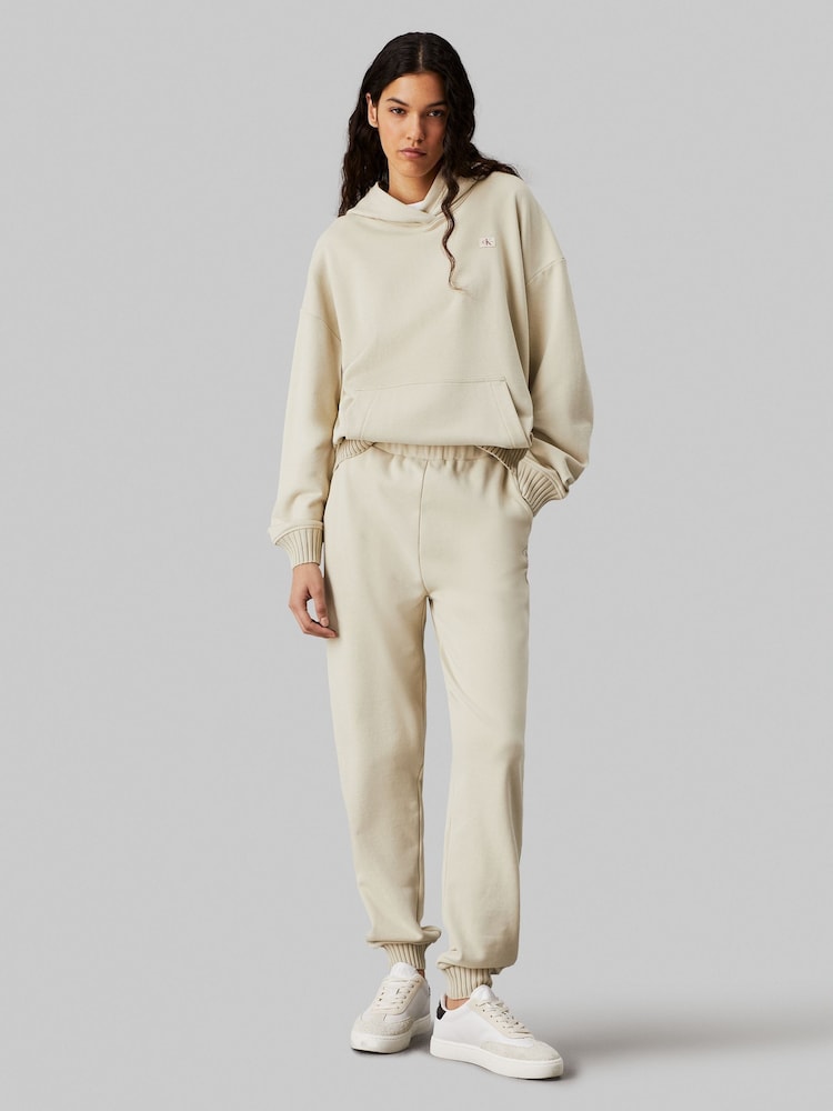 Calvin Klein Natural Woven Label Jog Trousers - Image 2 of 4