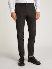 Calvin Klein Black Slim Fit Satin Stretch Chino Trousers - Image 2 of 6