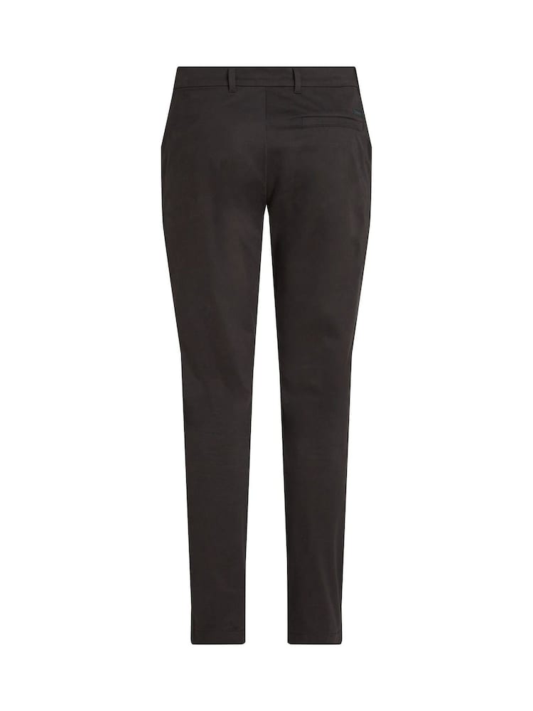 Calvin Klein Black Slim Fit Satin Stretch Chino Trousers - Image 6 of 6