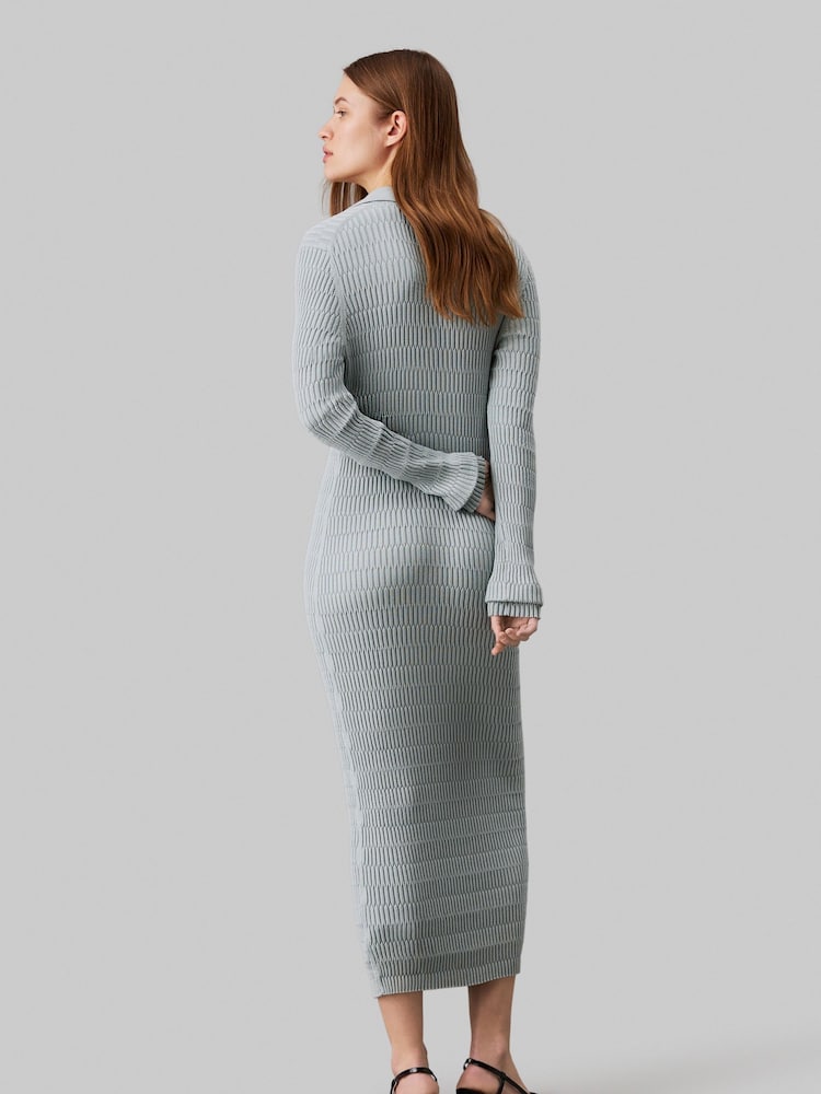 Calvin Klein Grey Textured Jumper - Image 2 of 7