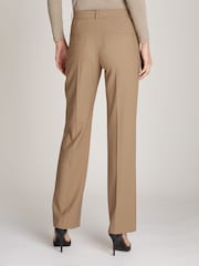 Calvin Klein Brown Slim Fit Stretch Wool Straight Trousers - Image 2 of 7