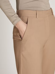 Calvin Klein Brown Slim Fit Stretch Wool Straight Trousers - Image 4 of 7