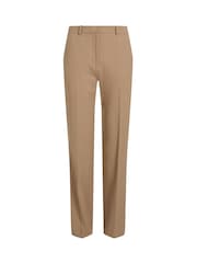 Calvin Klein Brown Slim Fit Stretch Wool Straight Trousers - Image 5 of 7