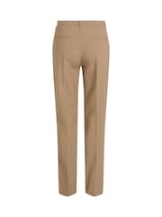 Calvin Klein Brown Slim Fit Stretch Wool Straight Trousers - Image 6 of 7